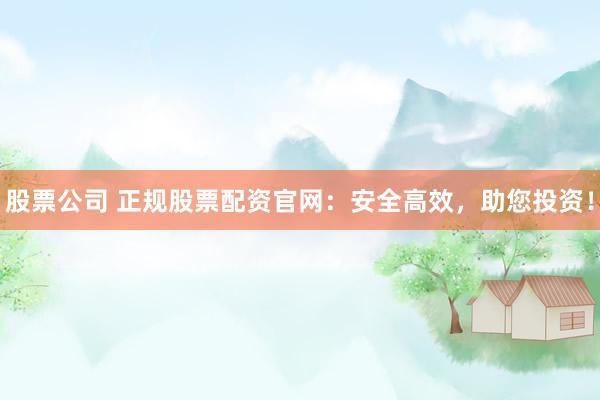 股票公司 正规股票配资官网：安全高效，助您投资！