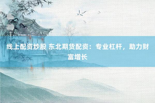 线上配资炒股 东北期货配资：专业杠杆，助力财富增长