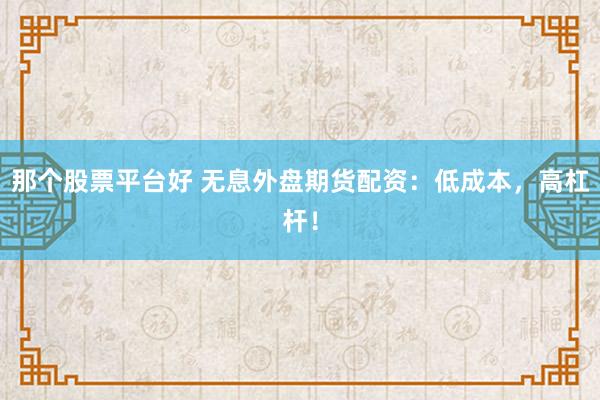 那个股票平台好 无息外盘期货配资：低成本，高杠杆！