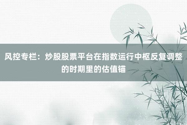 风控专栏：炒股股票平台在指数运行中枢反复调整的时期里的估值锚