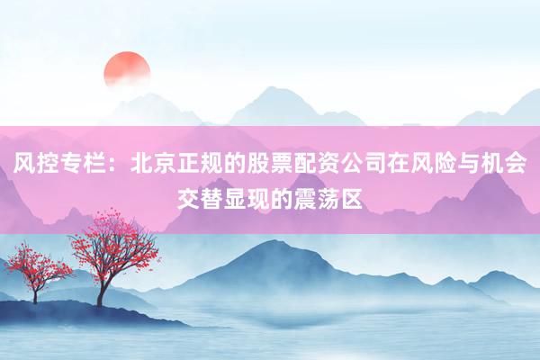 风控专栏：北京正规的股票配资公司在风险与机会交替显现的震荡区