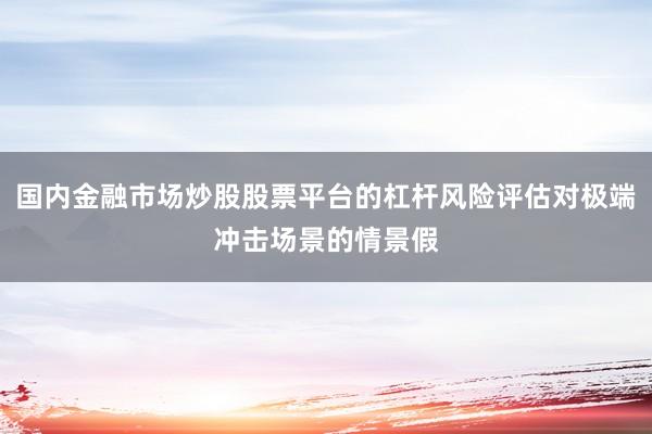 国内金融市场炒股股票平台的杠杆风险评估对极端冲击场景的情景假