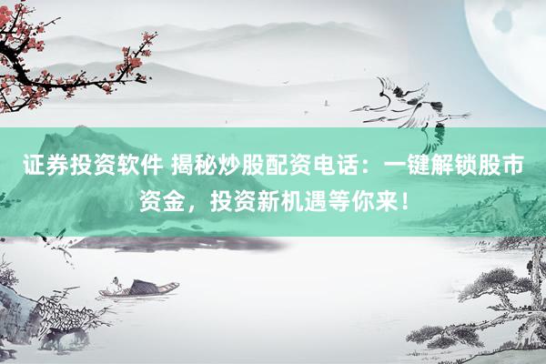 证券投资软件 揭秘炒股配资电话：一键解锁股市资金，投资新机遇等你来！