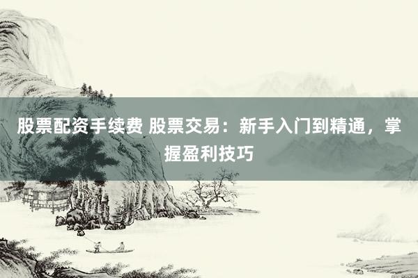 股票配资手续费 股票交易：新手入门到精通，掌握盈利技巧